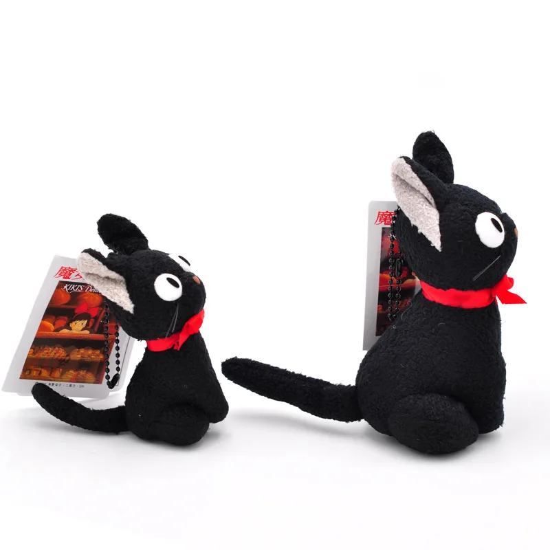 12-25cm Backpack Anime Plush Toy Black Cat Jiji Plushies Dolls Soft Stuffed Cute Pendant Decor Toys gift