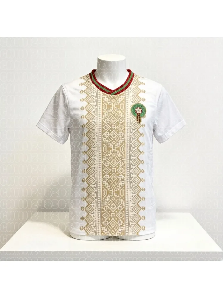 26 Marokko uit-voetbalshirt met geometrisch patroon Voetbalshirt Nationaal team Fanversie Ademend FamilyMatching Sport T-shirt - afbeelding 2