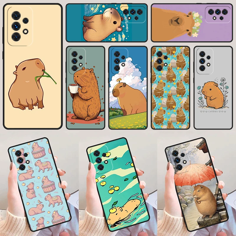 

Cute Capybara Funda For Samsung Galaxy A52 A72 A73 A20e A21S A50 A70 A11 A12 A42 A31 A40 A51 A71 A32 A80 A91 Phone Case Cover