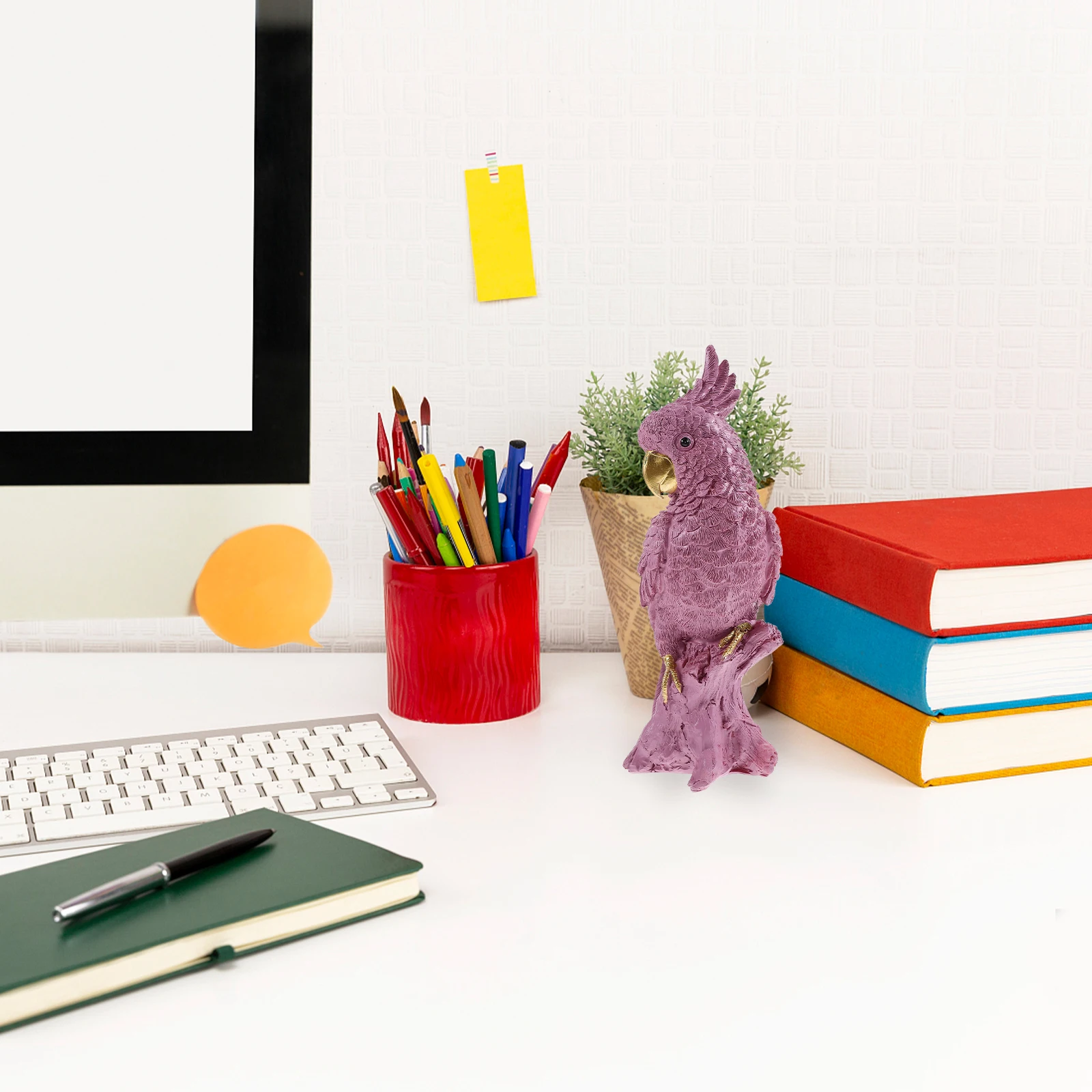 

Resin Parrot Lifelike Simulation Bird Ornament For Home Garden Decor Desktop Patio Fake Bird Statues Indoor Outdoor