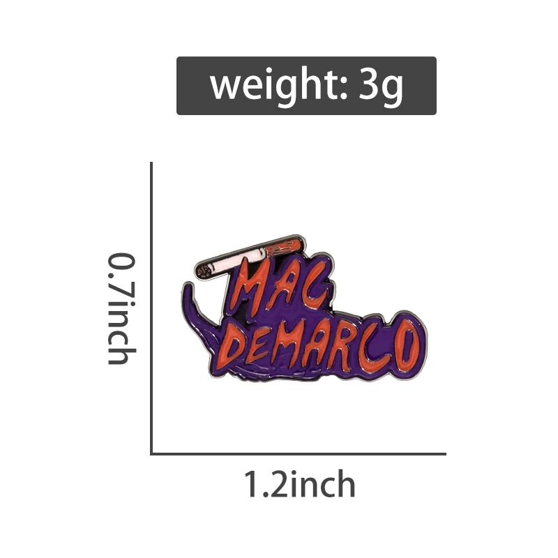 MAC-DEMARCO الأحمر إلكتروني بروش مضحك السجائر شارة معدنية دبابيس ظهره الملابس والمجوهرات والاكسسوارات الديكور هدية