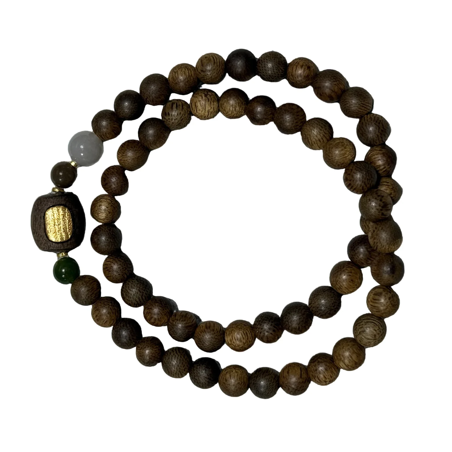 Authentic Yellow Agarwood 6mm Sinkable Grade Five Grain Pattern Agarwood Double Circle Unisex Collectible Jewelry Holiday Gift