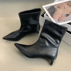 Eilyken Spring Autumn Pointed Toe Women Ankle Boots Thin Low Heels Ladies Shoes Casual Party Short Modern Botas Para Mujer