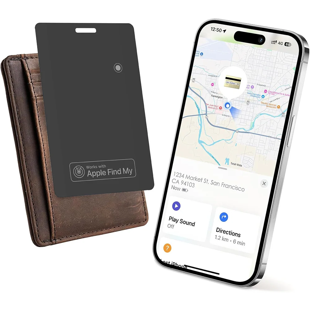 

Кошелек-трекер, карта Air-Tag (только iOS), работа с функцией Find My, Bluetooth-трекер, поиск смарт-карт, 0,08 дюйма, водонепроницаемость IP68
