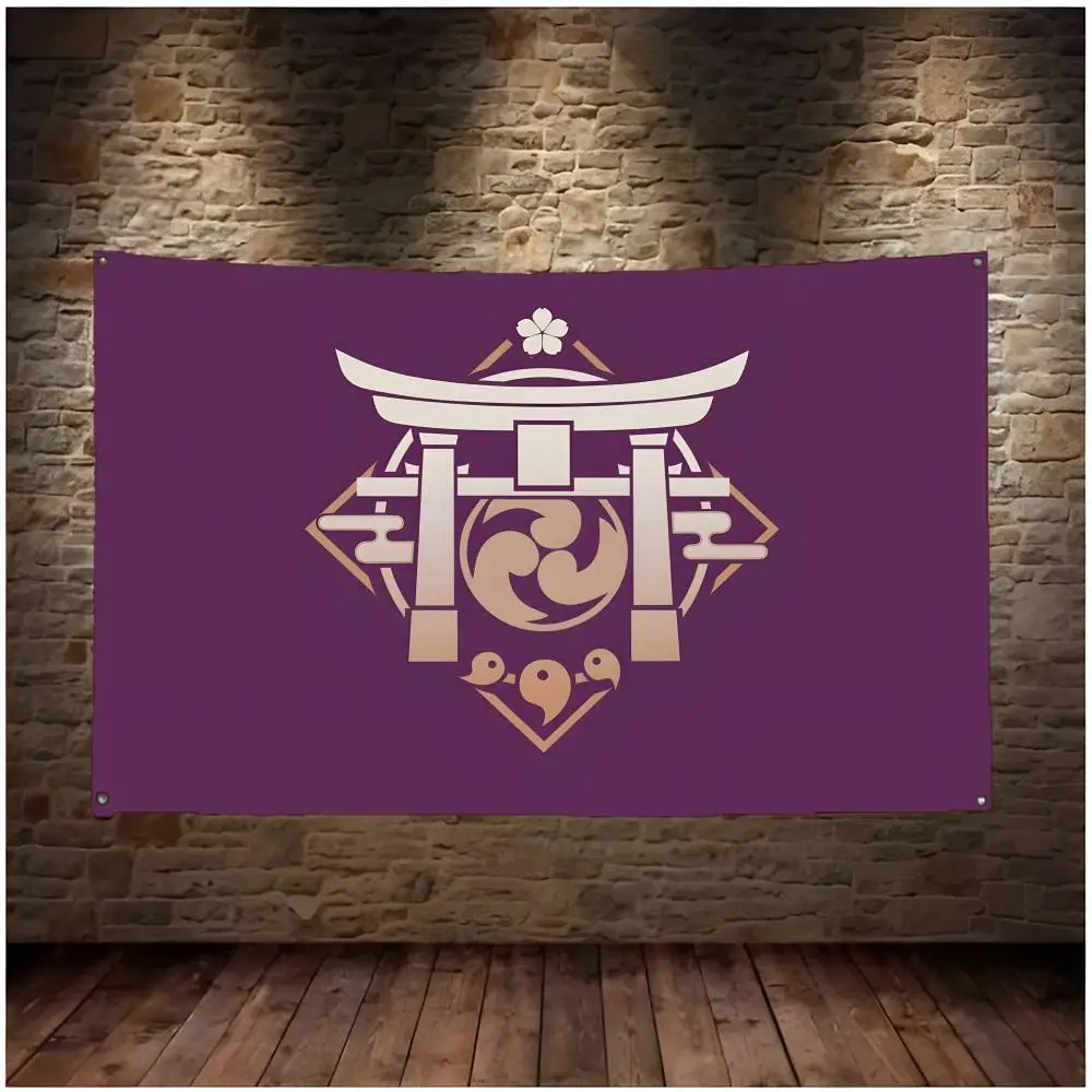 Genshin Flags Daily four ring borderless design indoor outdoor decor easy hang install