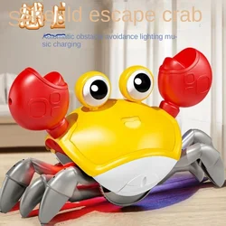 Charging Automatic Induction Escape Crab Luminous Music Male and Female Simulation Crawling Street Stall Hot Selling Toys