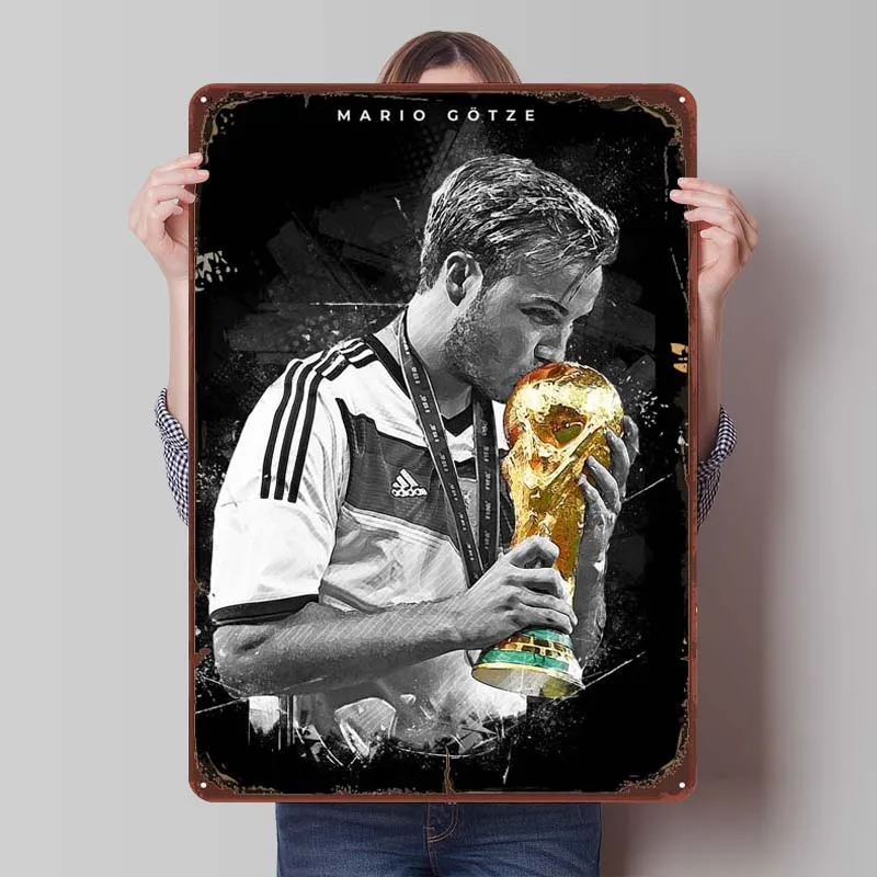 Mario Gotze Tinplate Sign Sports Poster Home Living Room Decoration Aesthetic Custom Metal Signs for Wall Art Decoration Retro