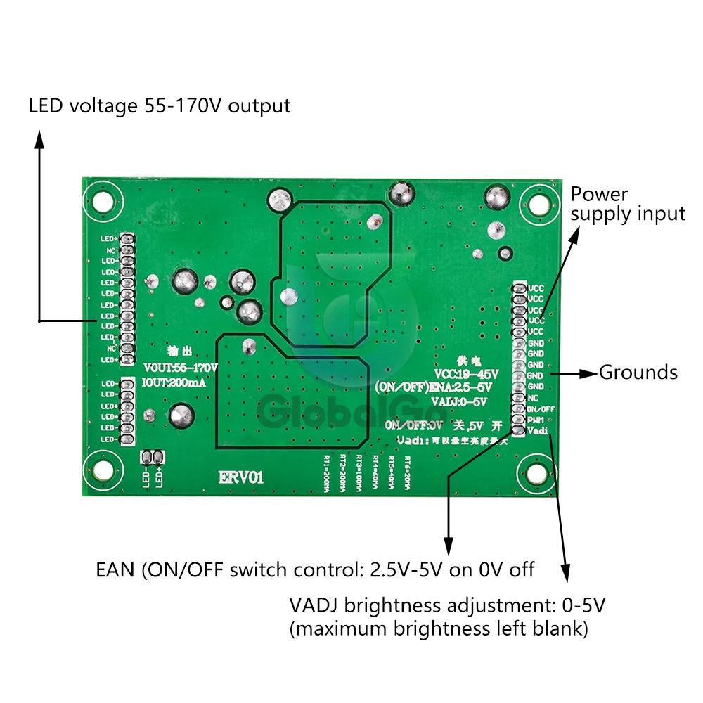 26-55 Inch LED LCD TV Backlight Constant Current Booster Board 19-45V to 55-170V Boost Constant Current Converter Adapter