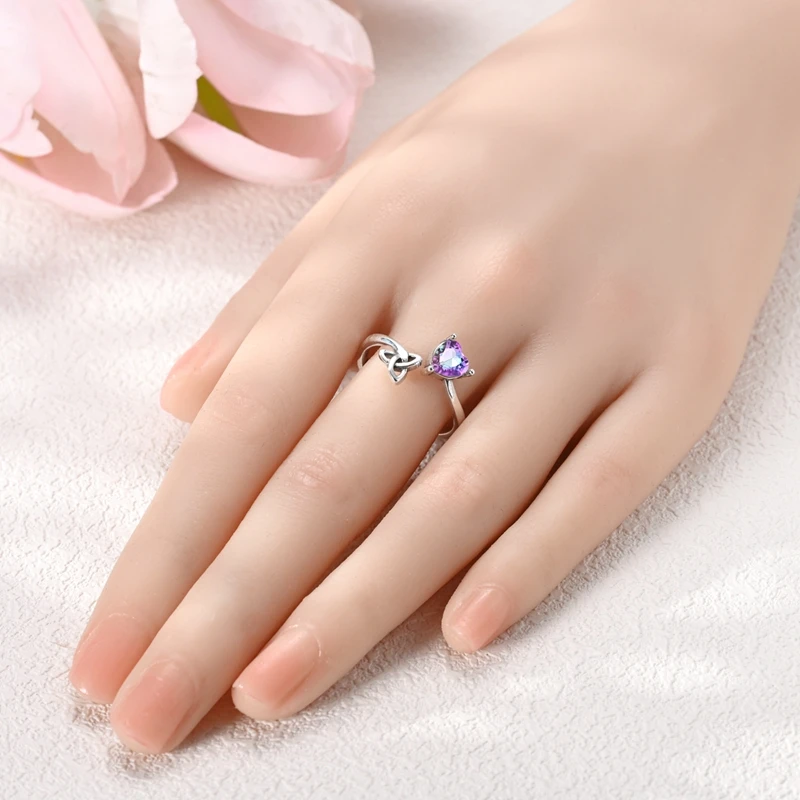 Original offene Ringe aus 925er-Sterlingsilber mit keltischem Knoten und Liebe für Frauen und Mädchen, Schmuck, Geburtstags- und Jahrestagsgeschenke – Detail 5