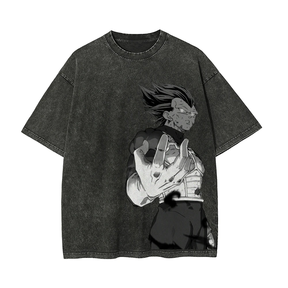 Japanese Style T-Shirt High-Quality Cotton Top Handsome Animation Character Printing Round Neck Loose Shoulder New Short Sleeves