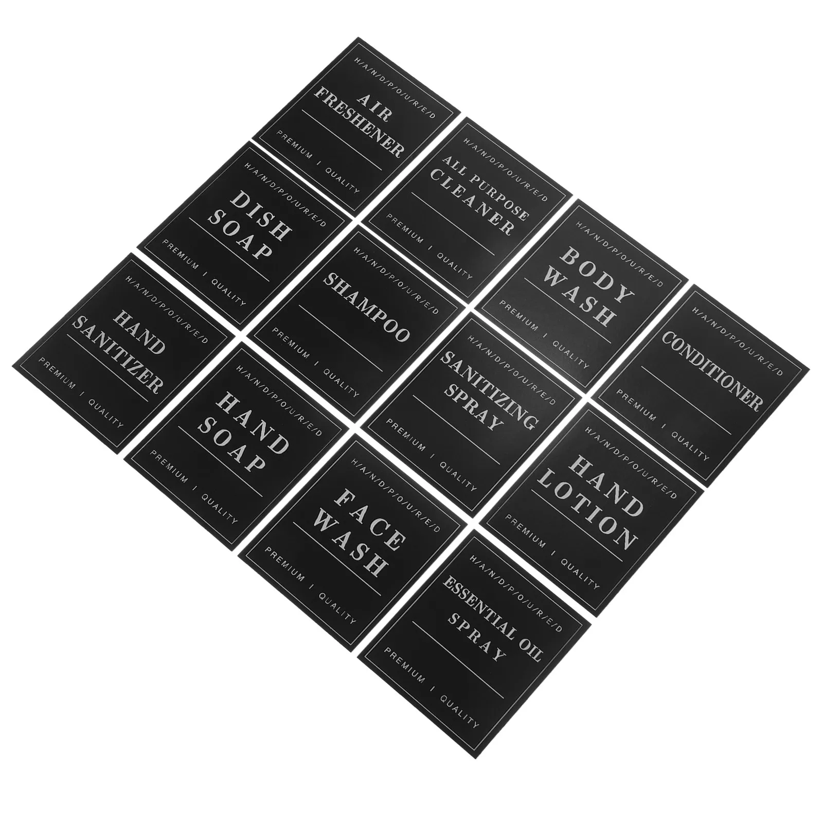 12Pcs Label Sticker Sub Bottle Labels Waterproof for Bathroom Shampoo Bottle Organization Easy Peel Label Sticker