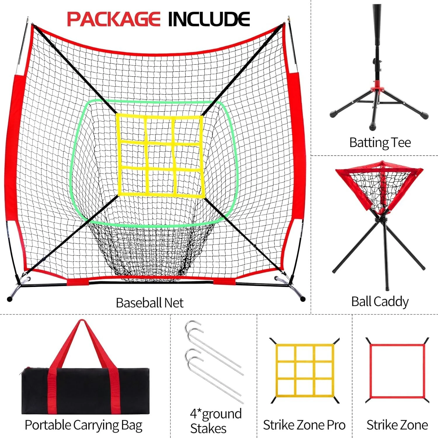 

Портативная сетка для бейсбола и софтбола размером 6x6 футов для ударов, срабатывания и метания, с прочной рамой для лука, футболки для тренировок, горячее качество продажи