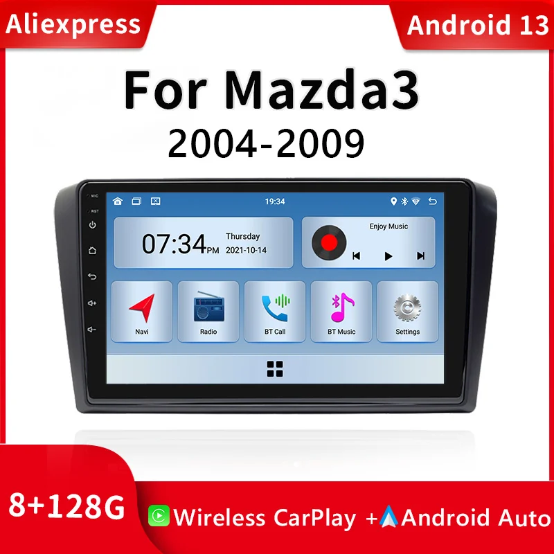 

For Mazda 3 2004-2013 maxx axela android 13 No DVD GPS Radio Stereo 4G 64G WIFI Free MAP Quad Core 2 din Car Multimedia Player