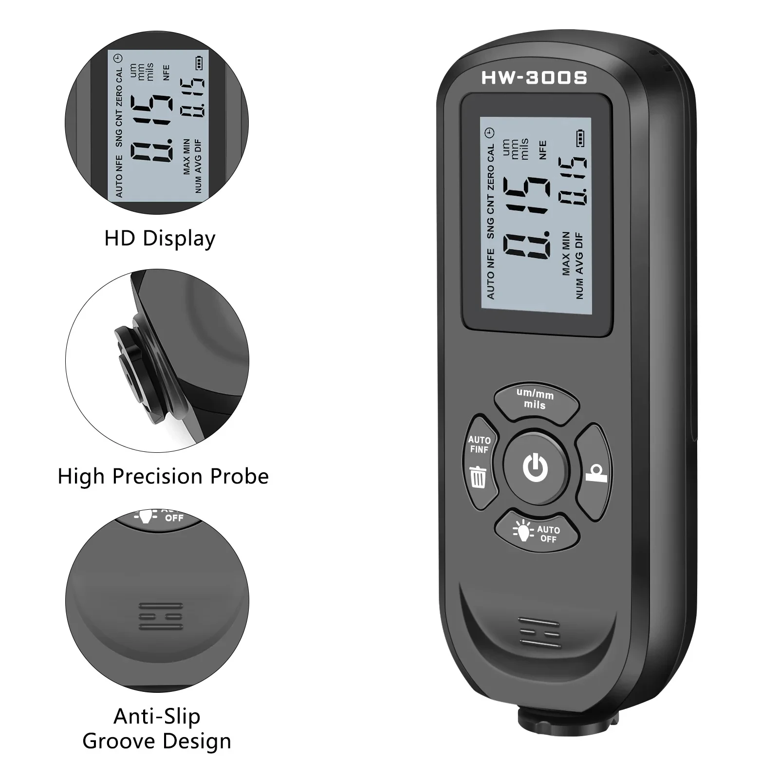 Digital Car Paint Thickness Gauge Auto Detect Coating Thickness Meter LCD Backlight Film Mil Thickness Tester for Car