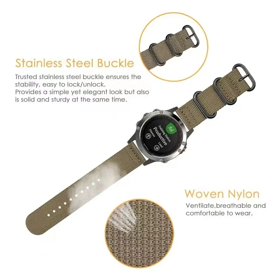 22mm watch strap For Samsung Galaxy watch 46mm Gear S3 Frontier Metal buckle nylon breathable wristband For Huawei watch GT 46mm