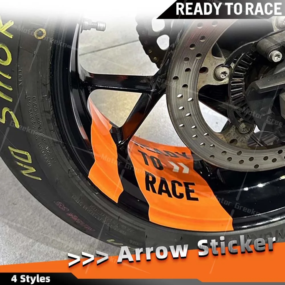For KTM 1290 790 890 Super Duke Motorcycle Wheel Sticker Hub Ready To Race Motocross Rim Arrows Tape Decal Waterproof Accessory