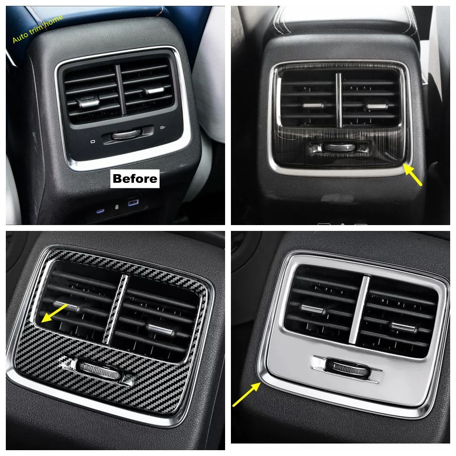 Rear Air Conditioner Outlet AC Vent Light Control Decoral Panel Cover Trim For Geely Atlas Pro Azkarra 2021 2022 Car Accessories