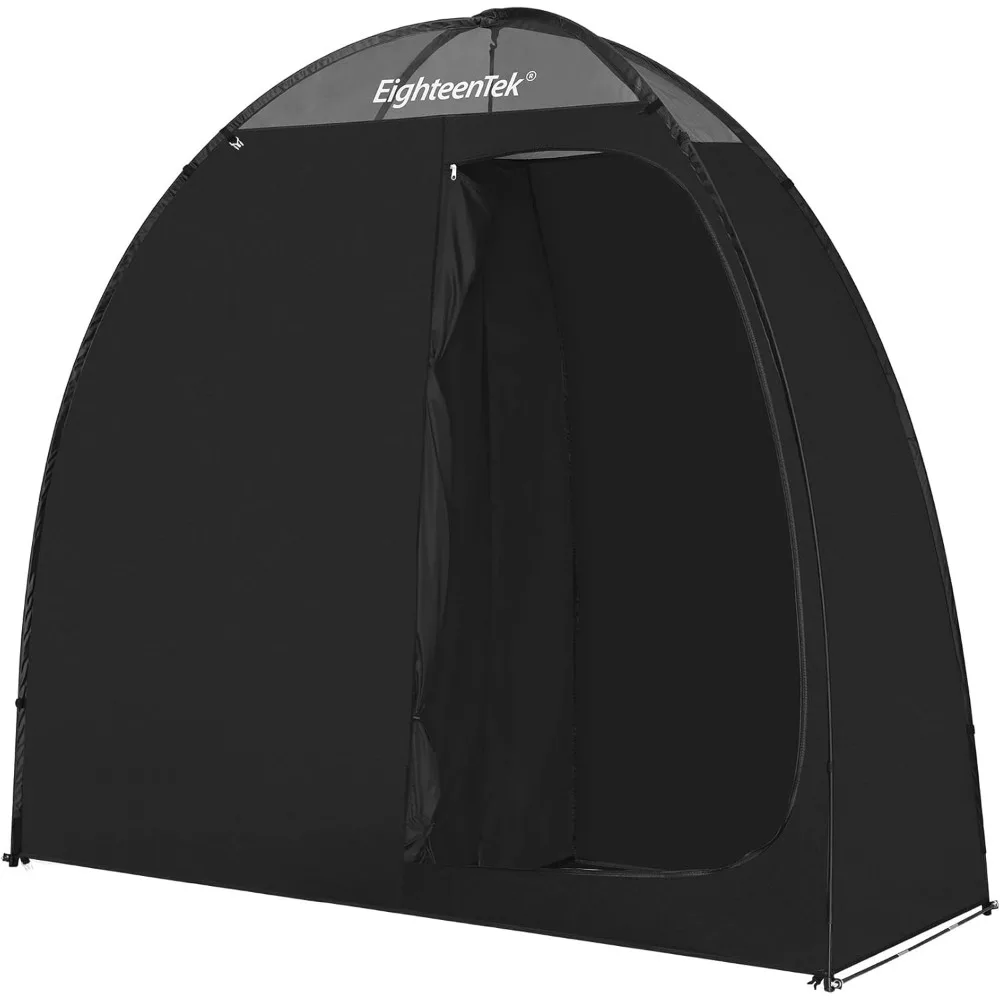 

Camping Shower Tent Changing Room with Fixed Floor 2 Rooms and Doors Outdoor Pop Up Camping Toilet Portable Privacy Dressing