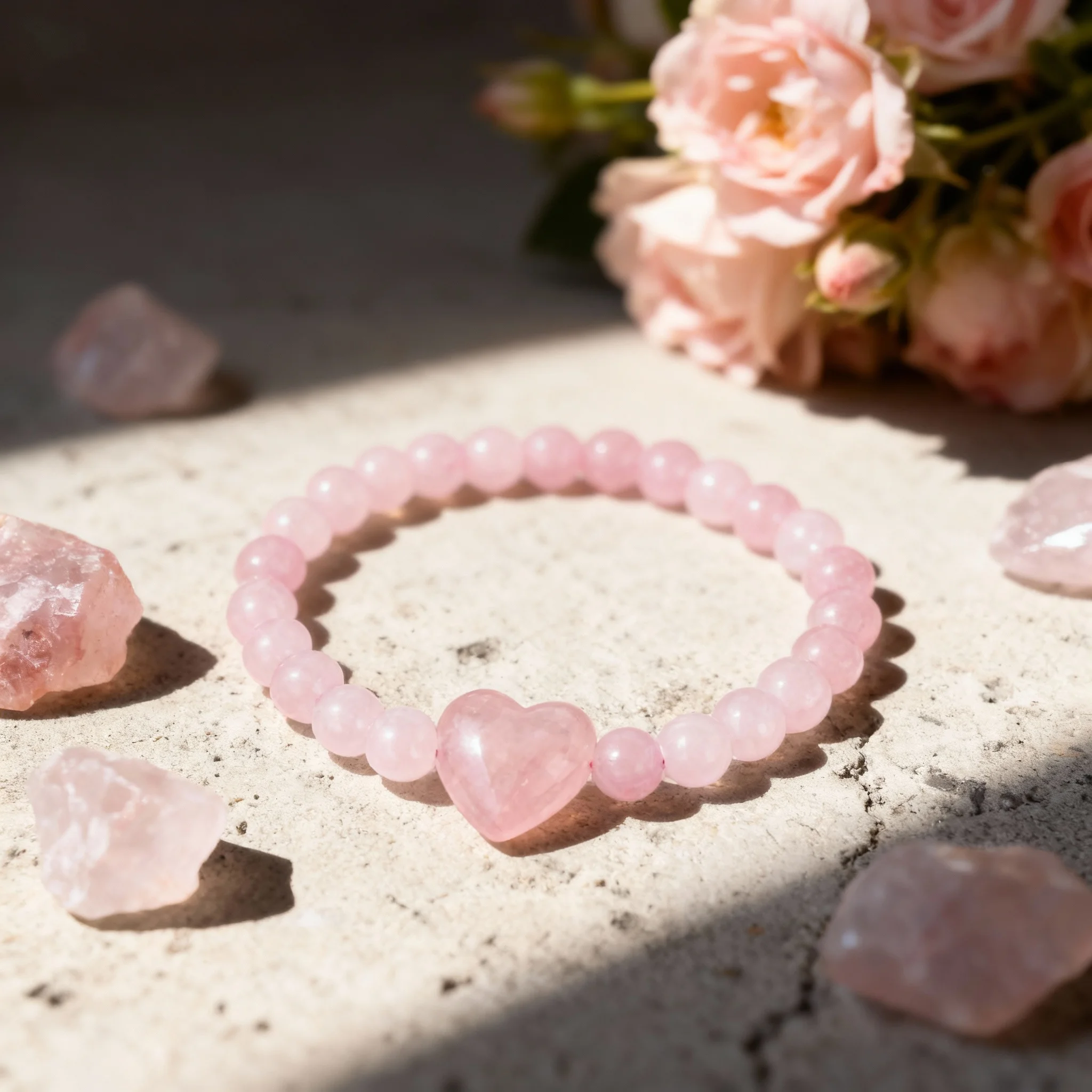 مجوهرات الخريف الأنيقة الوردية الكوارتز الحب بلون برازليتيس صديقة حفلة أساور من الحجر الطبيعي فريدة من نوعها جلب بطاقة #5