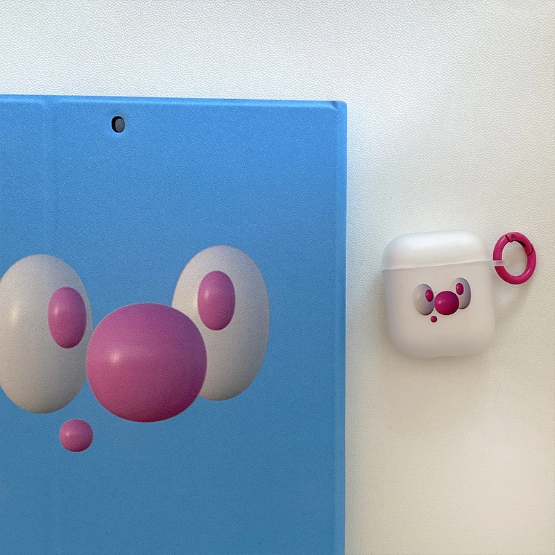 Cartoon Flower Cute Cartoon Frosted TPU Headset Box For Apple airpods 1 2 Pro 3 Case Bluetooth Earphone Case Cover Key Ring