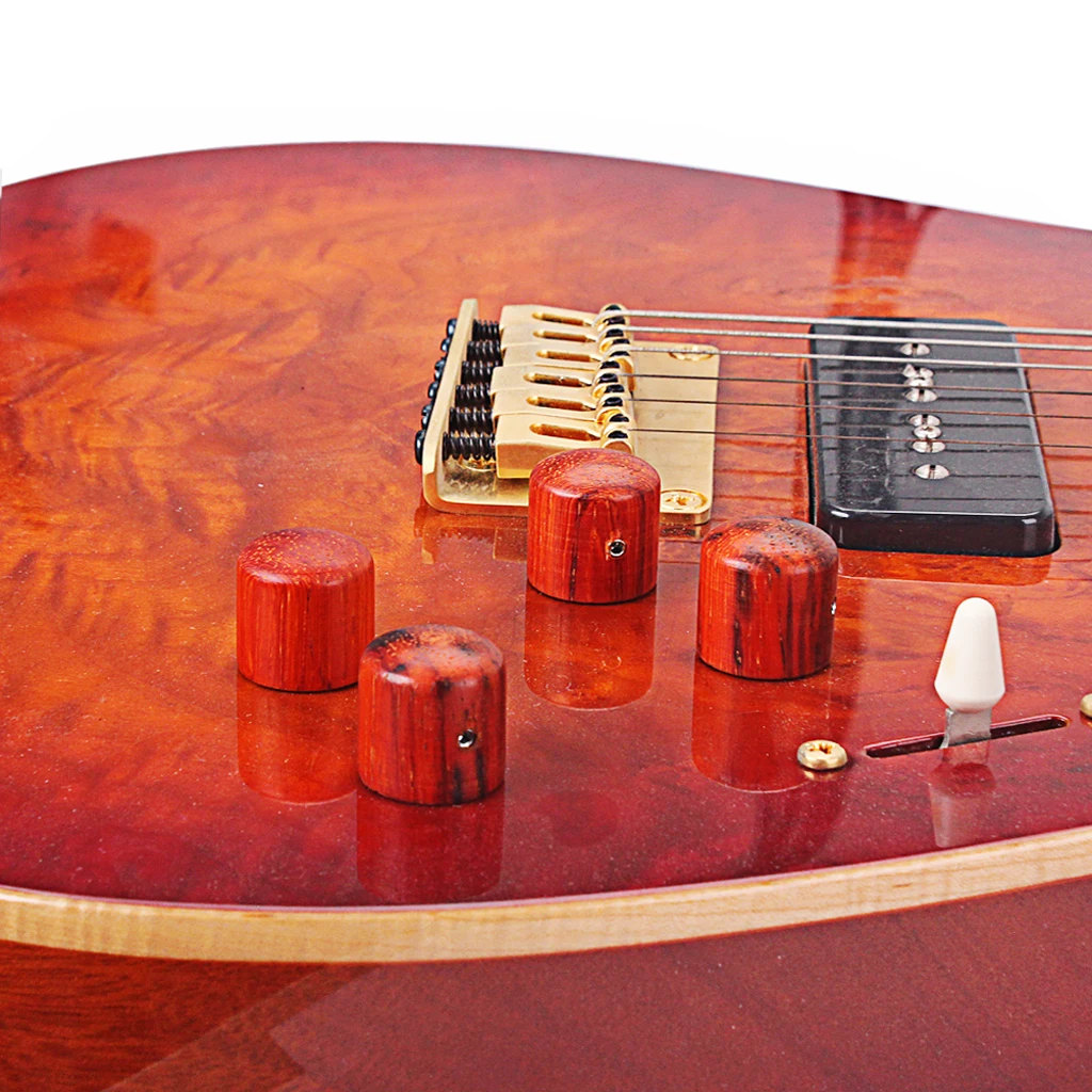 Wood Finish Guitar Knobs Volume/Tone Controls for Electric Guitar Bass Upgrade Parts