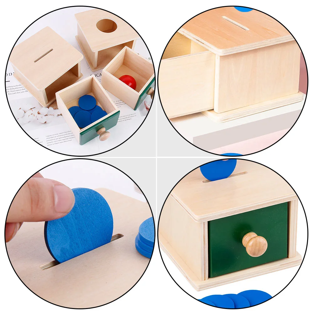 Lehrmittelbox Kindermünze Baby Kinderspielzeug Magnetisches Holz Fidgets Interaktiv