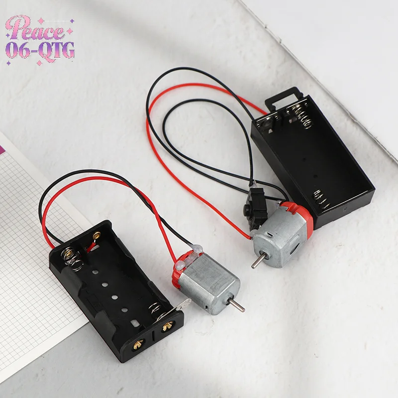 New 130 Motor Kit With 2x Battery Storage Case And Switch 16500 RPM Mini Student DIY Electronic Motor Circuit Models Kit