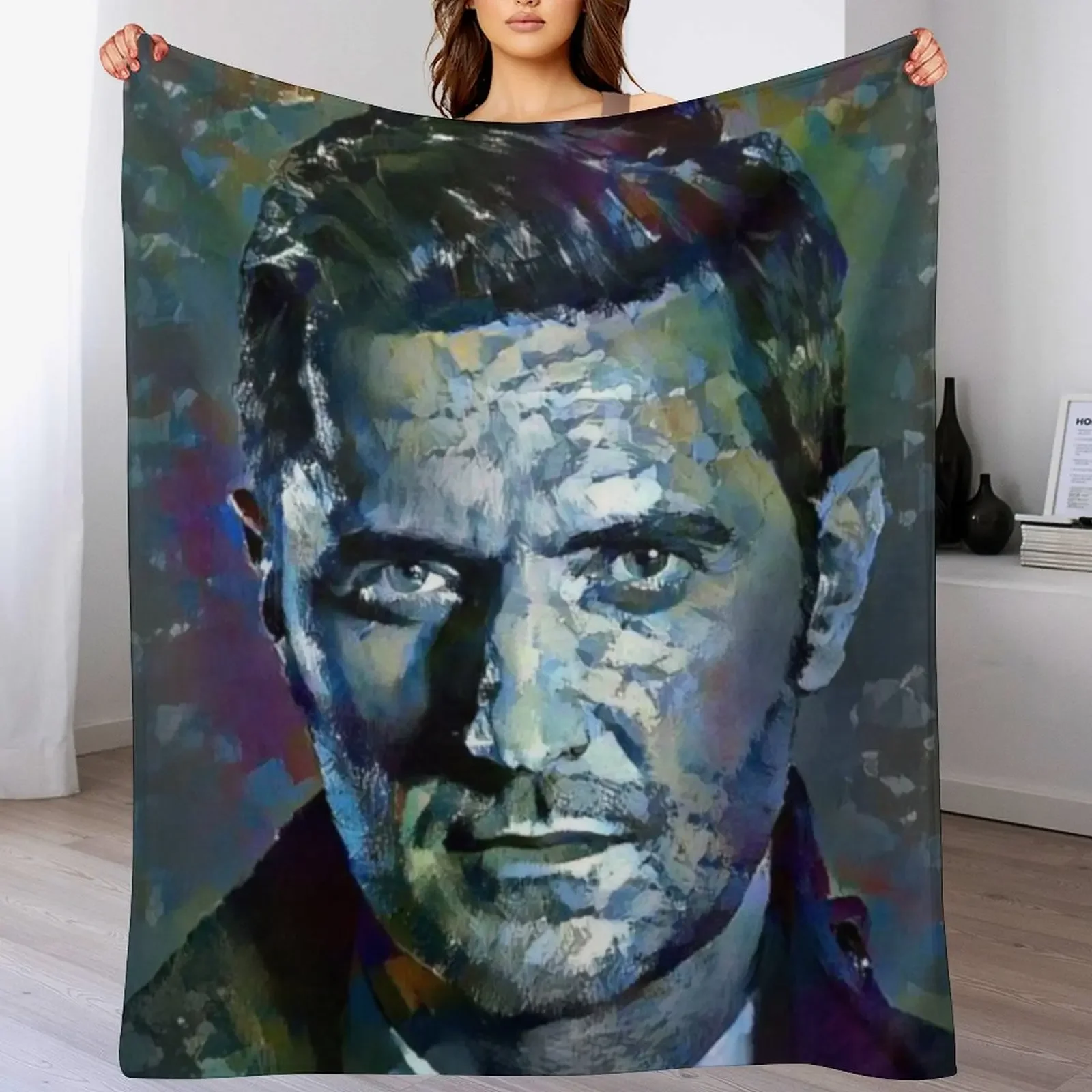 Richard Armitage Portrait Throw Blanket Shaggy Bed linens Comforter Personalized Gift Blankets