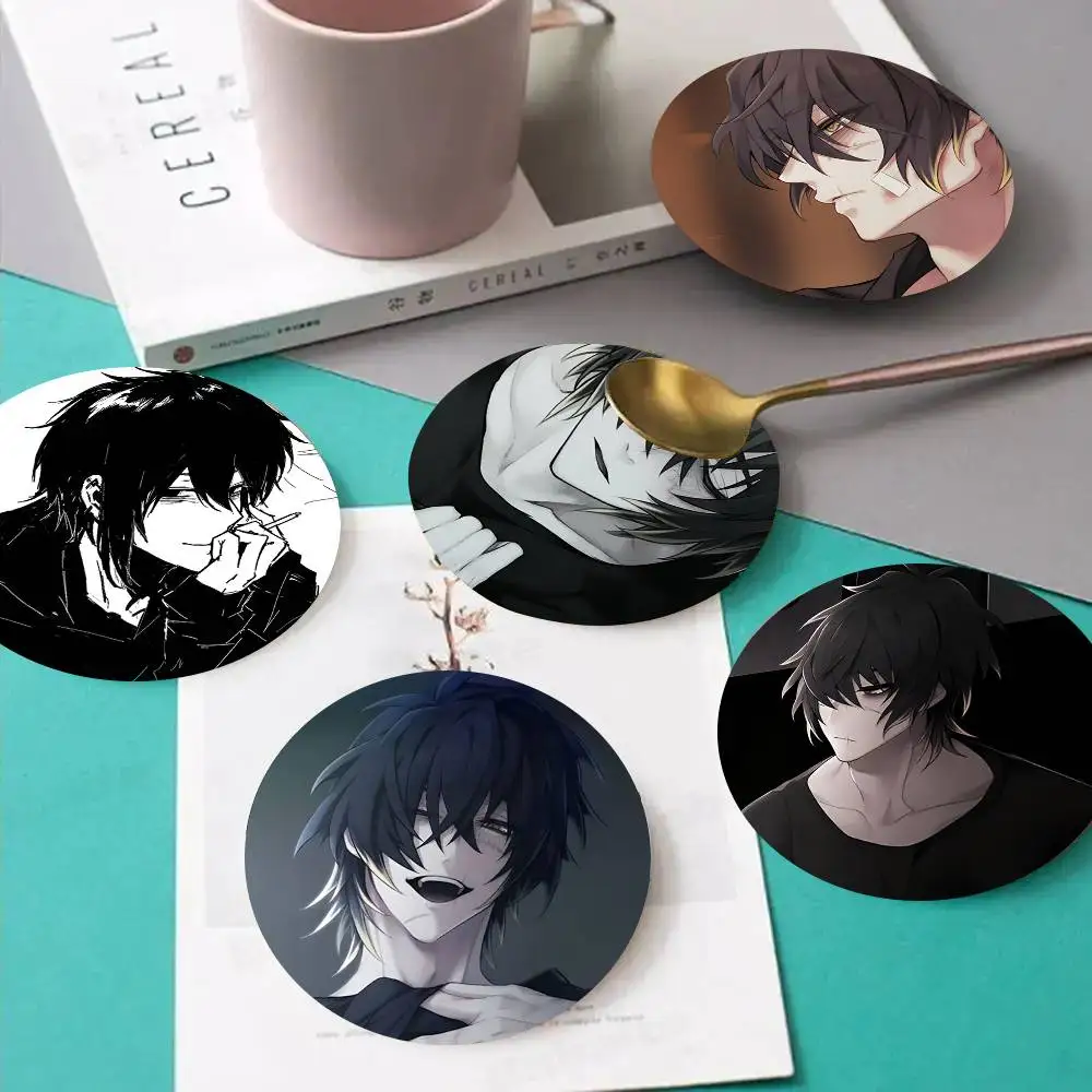 1pc Blue Towa Game Wooden Coaster Colour Printing Cup Mat Home Desk Decoration Gifts