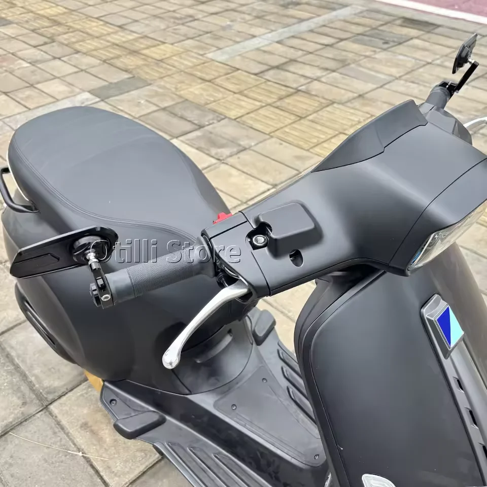 Motorcycle CNC Handlebar Bar End Rear View Mirrors Balance Slider Grip Plug For Vespa GTV GTS 300 Super Sprint Primavera 150