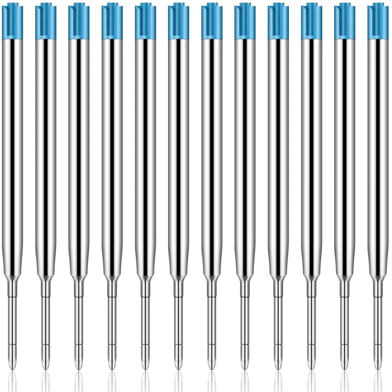 50Pcs Replaceable Ballpoint Pen Refills Metal Refill Smooth Writing Pen Refills 1.0 Mm Replacement Gel Ink Refills