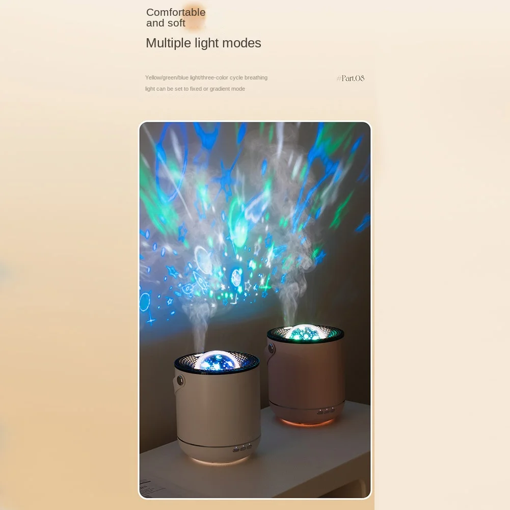 Diffuseur d'aromathérapie à projection ultrasonique, humidificateur d'air, résistant à 450 degrés, projection rotative, plusieurs modes, 360 ml