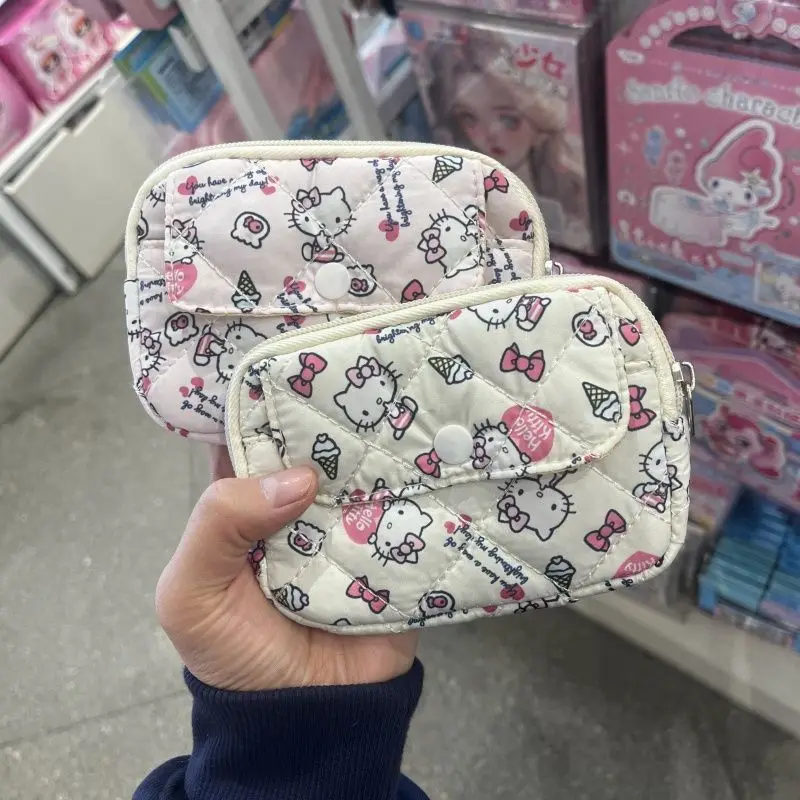 Originele 2025 Nieuwe Sanrio Hello Kitty Kleine Kaart Tas Cartoon Kitty Kat Joker Portemonnee Oortelefoon Sleutel Tas CCD Opbergzakken