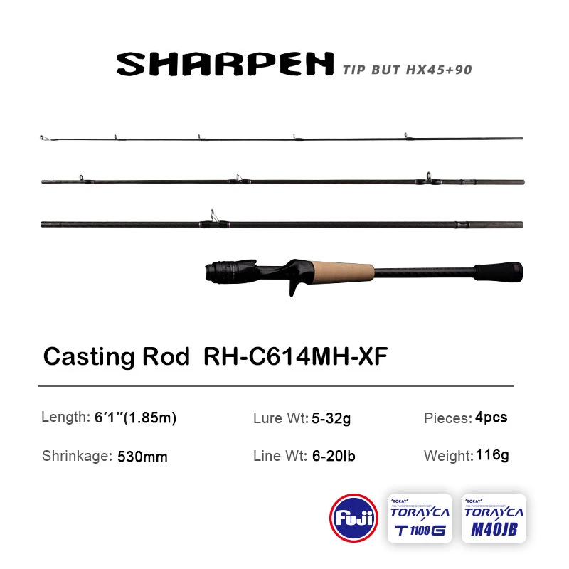PURELURE SHARPEN Reizen Zacht Lokken Lang Spinnen en Casting XF/MF Actie Hengels FUJI Componenten Bass Snoek Hengel Hengel Reel