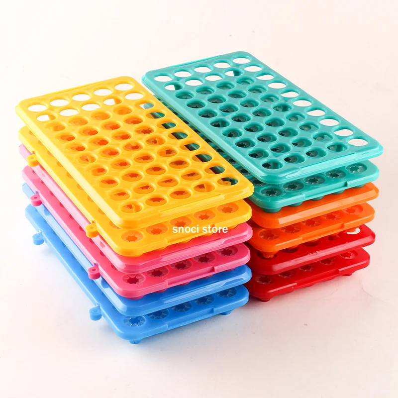 Plastic Test Tube Rack Holder Use for 5mL / 10mL / 15mL Laboratory Test Tubes Box Centrifuge Tube Rack 50holes 1 Piece