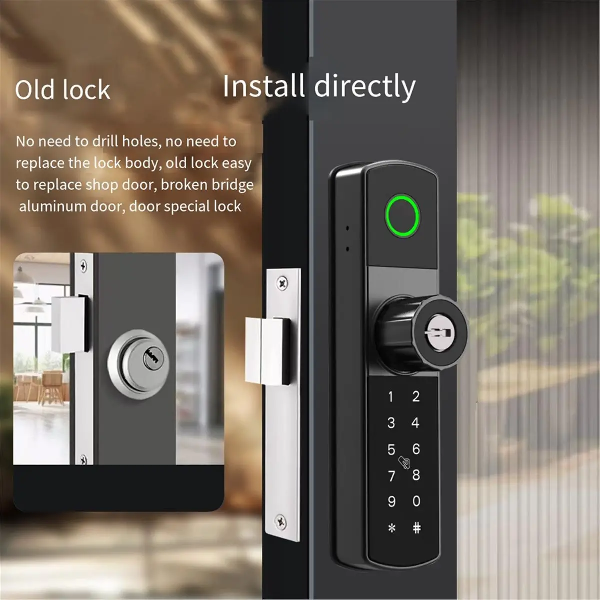 618 Mega Sale Tuya Wifi Digital Electronic Smart Door Lock with Biometric Fingerprint Smart NFC Card Password Key Unlock