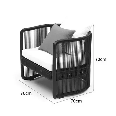 Outdoor-Rattan-Sofa-Kombination Neue chinesische Outdoor-Homestay Outdoor-Balkon-Rattan-Tisch- und Stuhlkombination Freizeit-Rattan