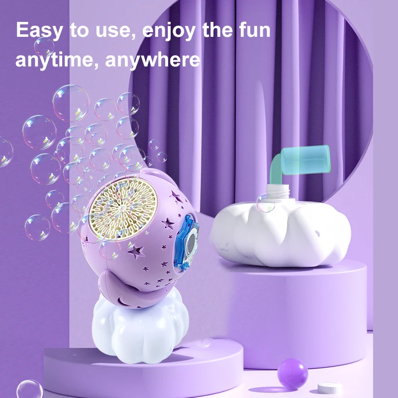 Macchina per bolle spaziale magica, macchina per bolle di nuvole blizzard, giocattoli per bambini all'aperto, regali del festival