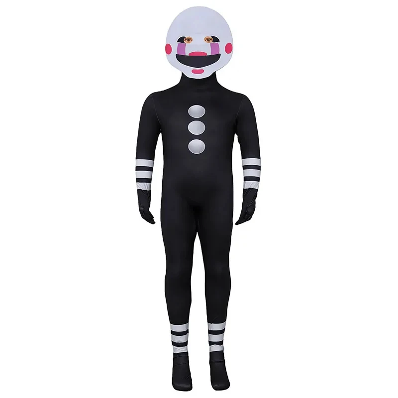 Disfraz de Marioneta FNAF para Adultos y Niños, Disfraz de Halloween, Purim, Juego de Disfraces, Máscara de Cosplay, Traje de Cuerpo Entero para Hombres y Niños