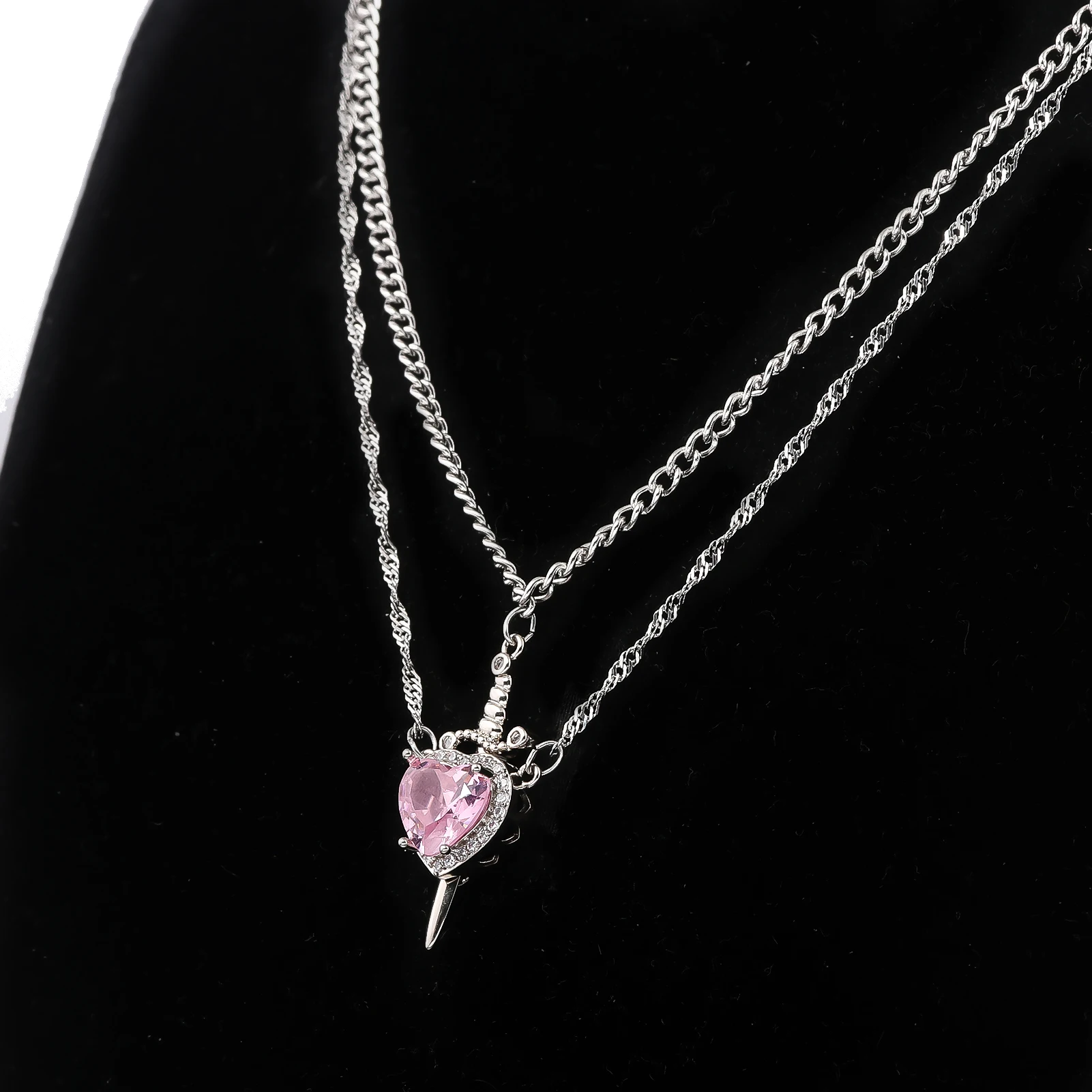 Snow White and the Huntsman Couple Necklace Heart and Sword Pendant Necklace for Women Romantic Valentine's Day Jewelry Gifts image 5