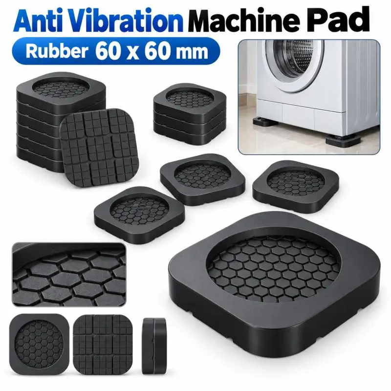4PCS Anti Vibration Feet Pad Rubber Mat Anti Slip Silent Dampers Stand Universal Washing Machine Refrigerator Furniture Foot Pad