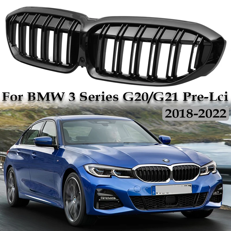 

Kidney Grill Single Double Slat Carbon M Color Grill For BMW 3 Series G20 G21 2018-2023 Gloss Black Racing 316i 318i 320i 330i