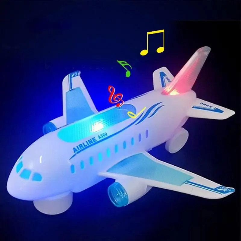 Electric Aircraft Model Toy With Sound Light Automatic Rotation Simulation Plane Educational Toys For Children Birthday Gift