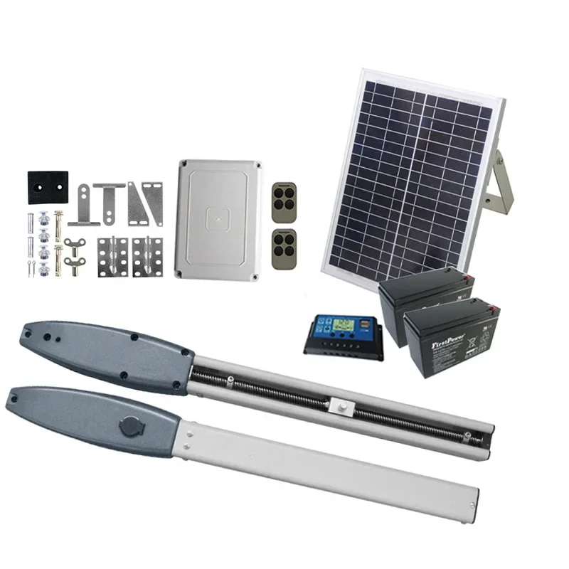 Full solar kit  Door Openers Moving block Arm Type Dual Automatic Swing Gate Opener