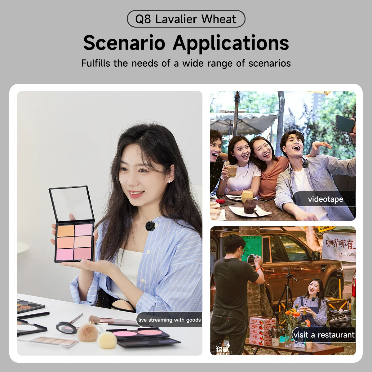 Kabelloses Lavalier-Mikrofon, Typ C, Mini-Ansteckmikrofon, kabelloses Mini-Ansteckmikrofon mit Geräuschunterdrückung für die Streaming-Videoaufzeichnung