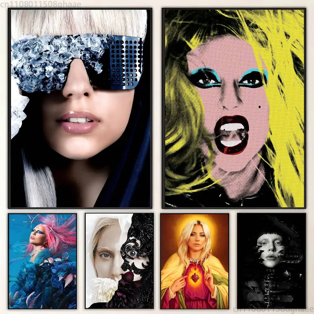 

Singer L-Lady Gaga new group Poster HD home decor sticky wall waterproof home living room bar aesthetic decor