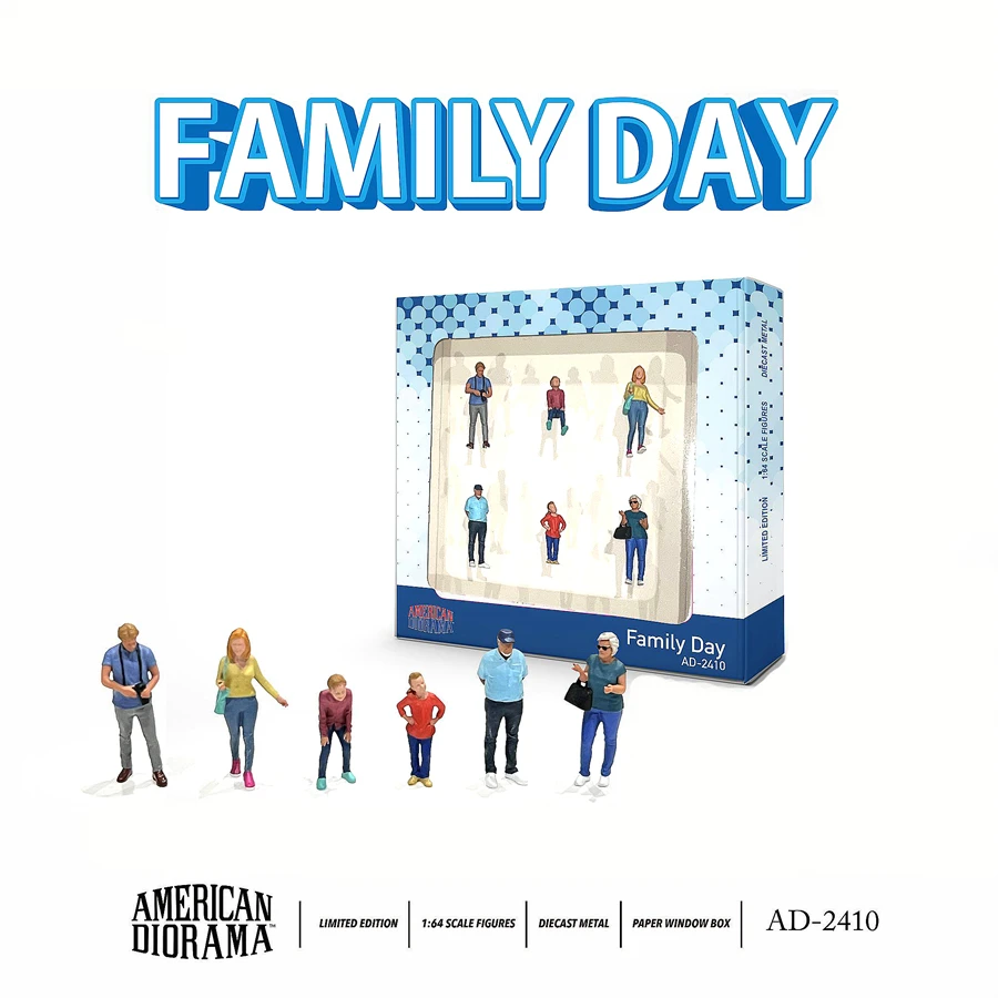 American Diorama 1:64 Family Day Collection of alloy figure car decoration gift