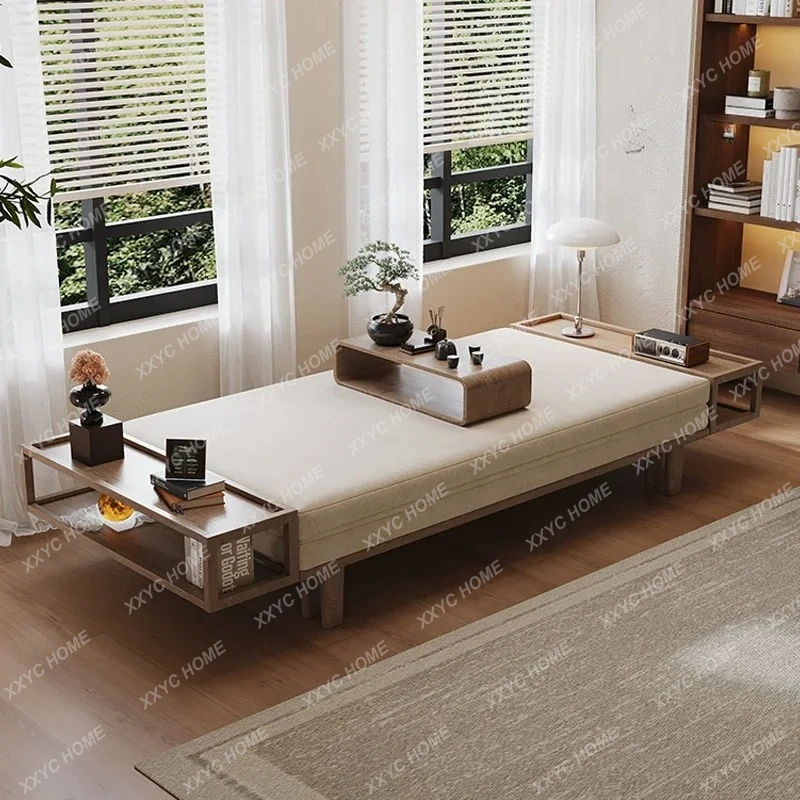 

Solid wood sofa bed folding dual-purpose small apartment living room multi-function telescopic bed modern double bed