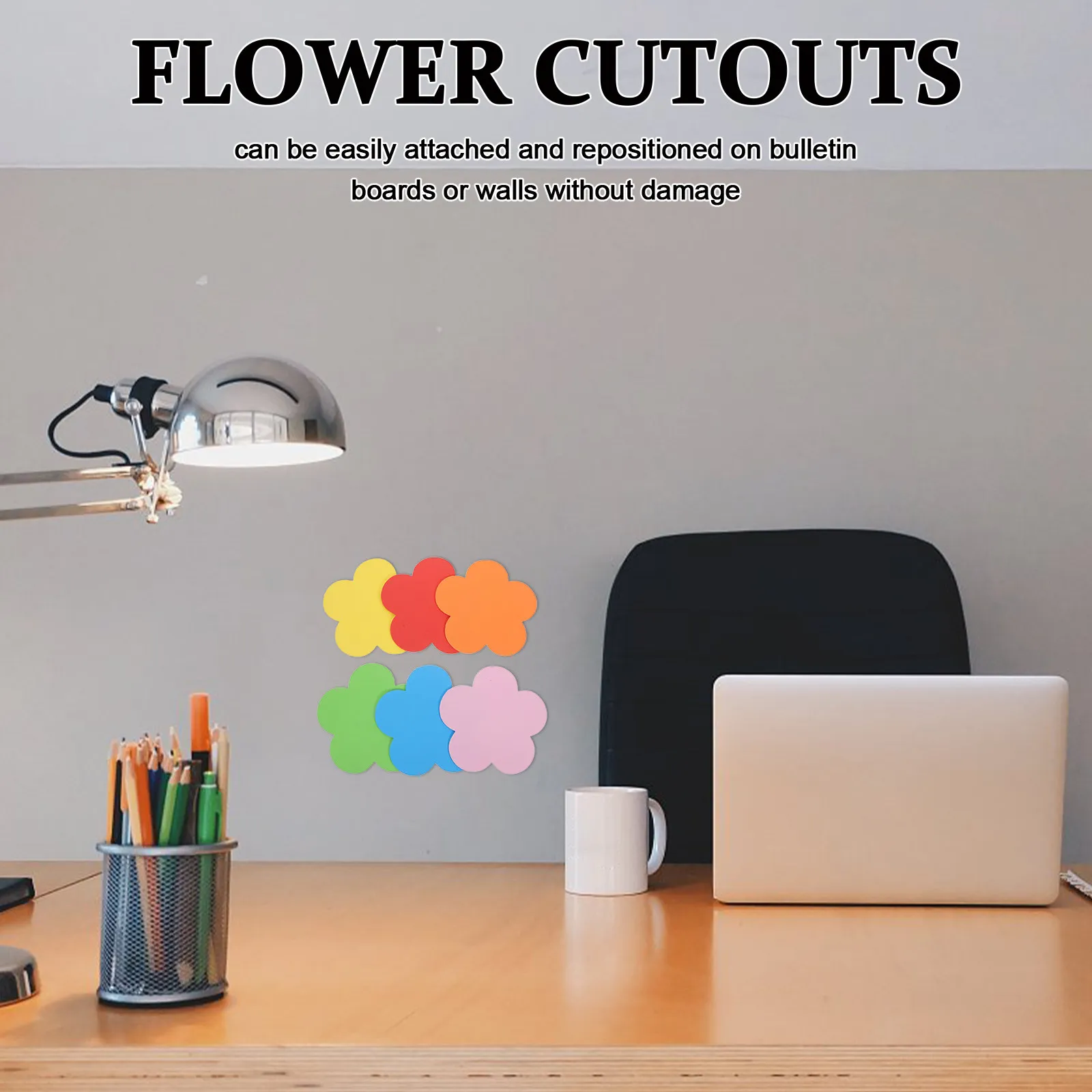 72pcs Bright Colorful Foam Flower Cutouts 15x14cm for DIY Craft, Classroom Bulletin Board & Floral Decor