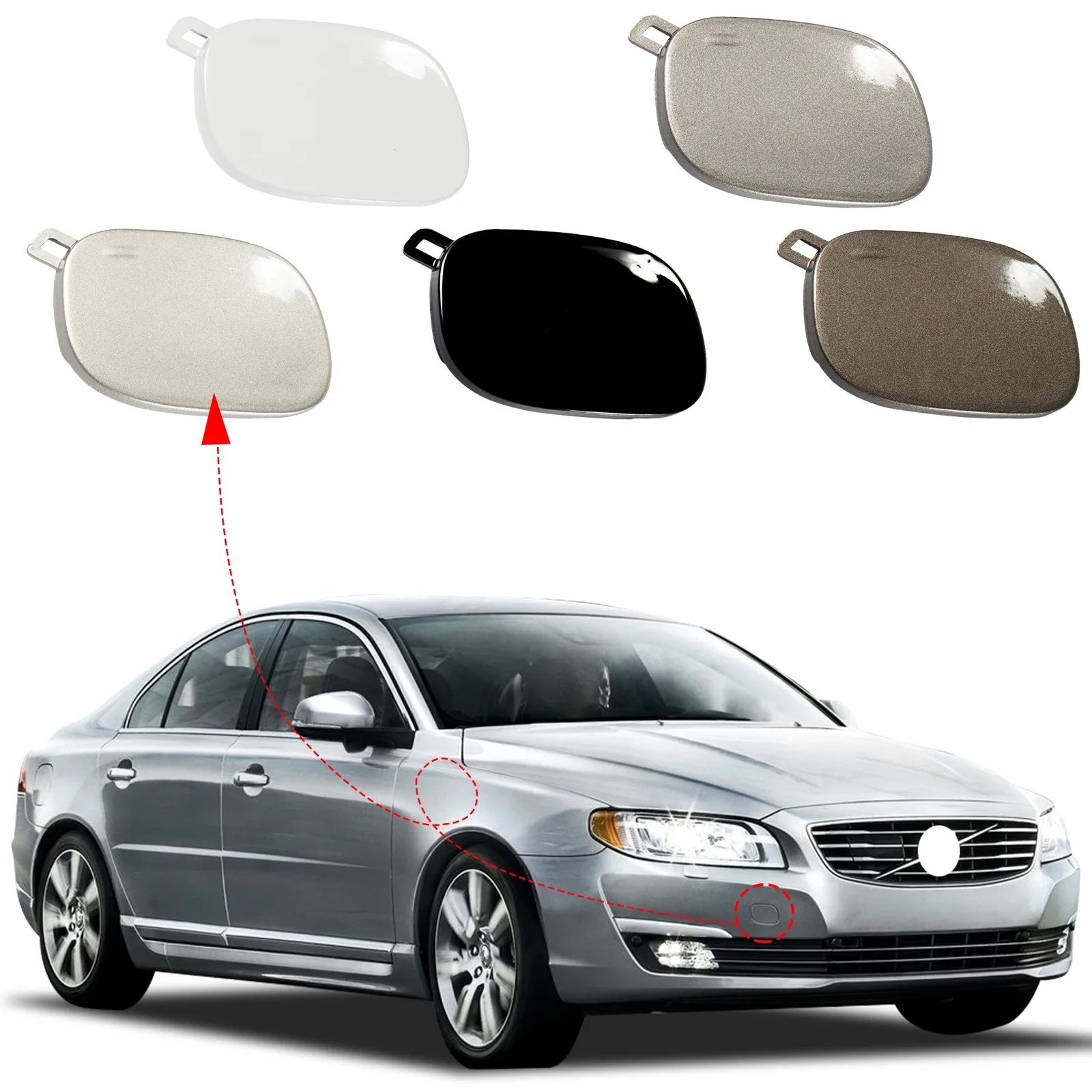 

Pop Front Bumper Tow Hook Cover Cap Towing Eye For Volvo S80 2014 2015 2016 39817309